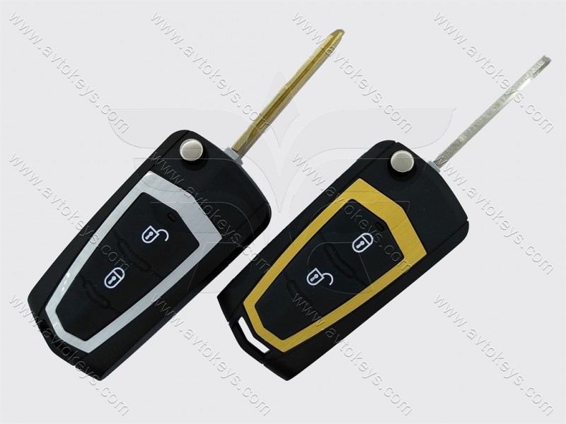 Корпус викидного ключа Hyundai/Kia, 2 кнопки, лезо HYN6, під переробку, без місця під батарейку, тип 3