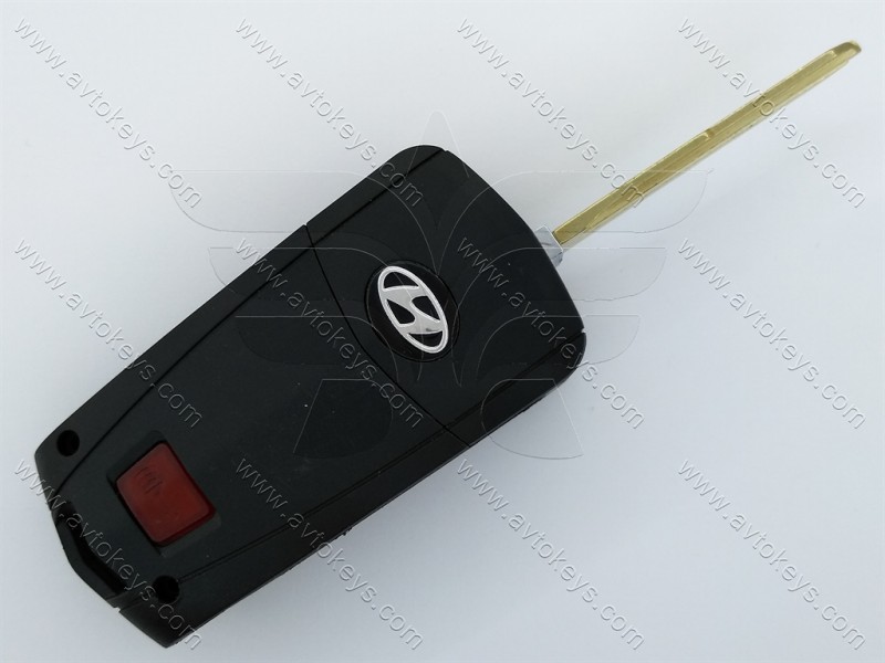 Корпус викидного ключа Hyundai/Kia, кнопки 2+1, лезо HYN6, під переробку, без місця під батарейку, тип 3