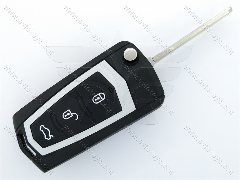 Корпус викидного ключа Hyundai/Kia, 3 кнопки, лезо HYN14R, під переробку, без місця під батарейку, тип 3