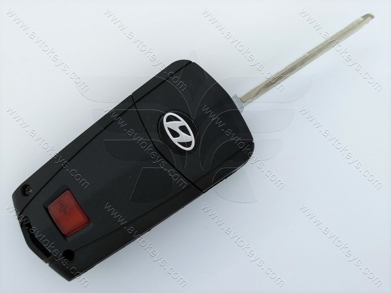 Корпус викидного ключа Hyundai/Kia, кнопки 3+1, лезо HYN6, під переробку, без місця під батарейку, тип 3