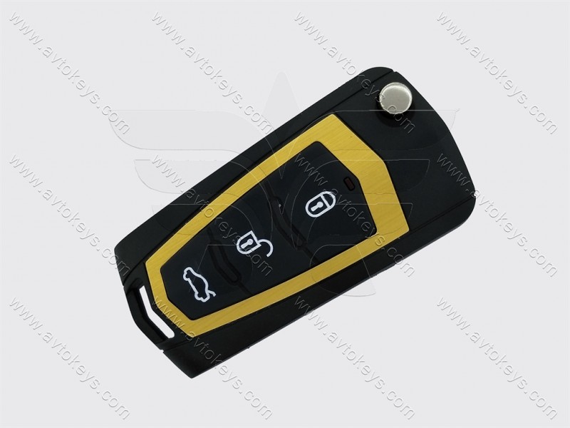 Корпус викидного ключа Hyundai/Kia, кнопки 3+1, лезо HYN6, під переробку, без місця під батарейку, тип 3