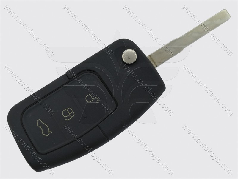Корпус викидного ключа Ford Fiesta, Focus та інші, 3 кнопки, лезо HU101