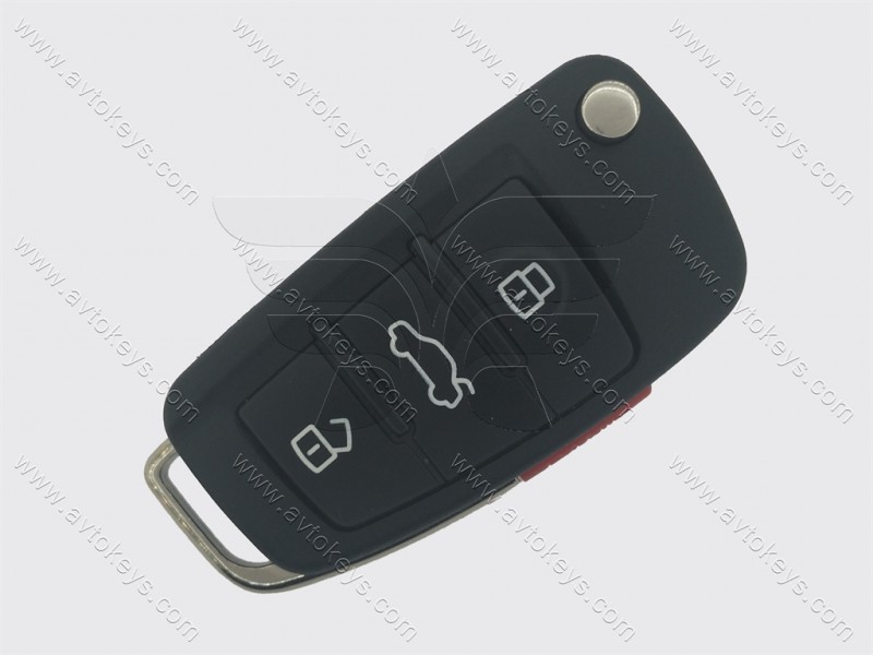 Корпус викидного ключа Audi A1, A6, A8 та інші, 3+1 кнопки, лезо HU66