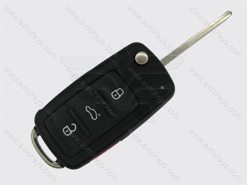 Корпус викидного ключа Volkswagen 3+1 кнопки, лезо HU66, з 2011 року