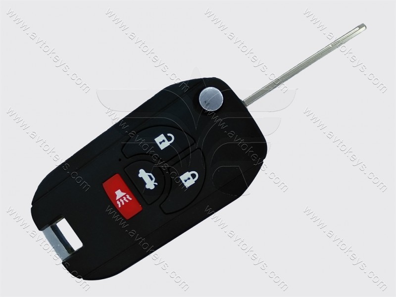 Корпус викидного ключа Nissan Juke, Qashqai, 3+1 кнопки, лезо NSN14, під переробку