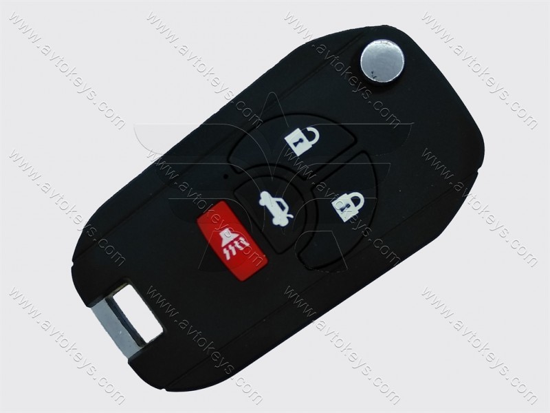 Корпус викидного ключа Nissan Juke, Qashqai, 3+1 кнопки, лезо NSN14, під переробку