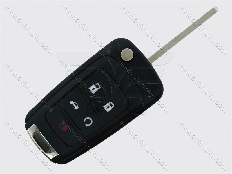 Корпус викидного ключа Chevrolet Camaro, Cruze, Impala та інші, 4+1 кнопки, лезо HU100