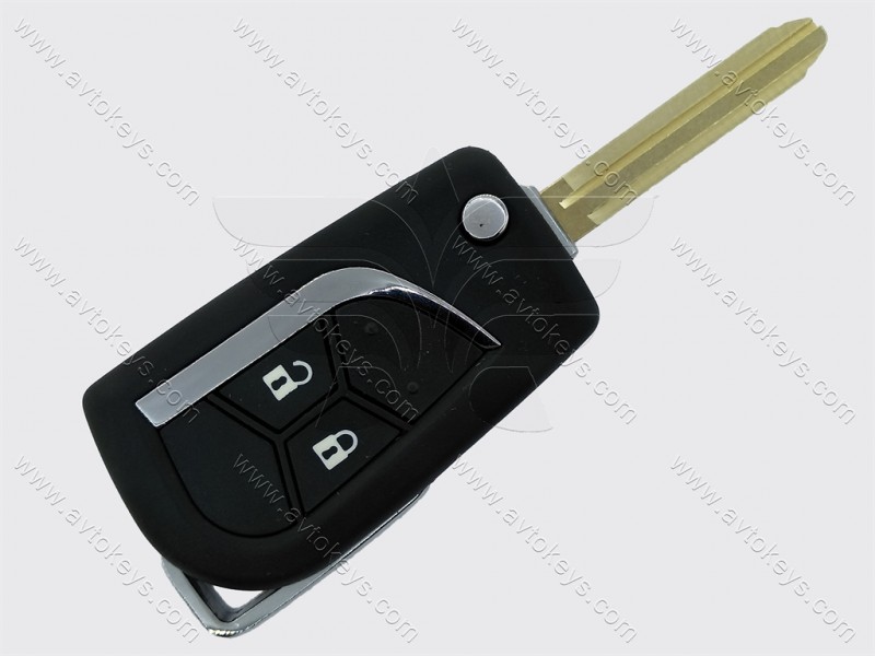 Корпус викидного ключа Toyota Land Cruiser 200, Corolla, 2 кнопки, лезо TOY43, під переробку