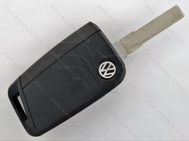 Корпус викидного ключа Volkswagen, Skoda, Seat, 3 кнопки, лезо HU66, MQB, тип 3
