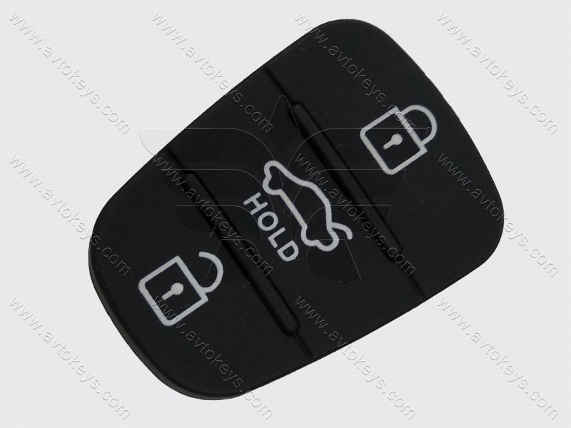 Hyundai, Kia кнопки (гумові) для викидного ключа, 3 кнопки, тип 3
