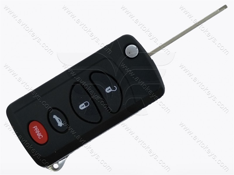 Корпус викидного ключа Chrysler/Doodge/Jeep, 3+1 кнопки, лезо CY24, під переробку