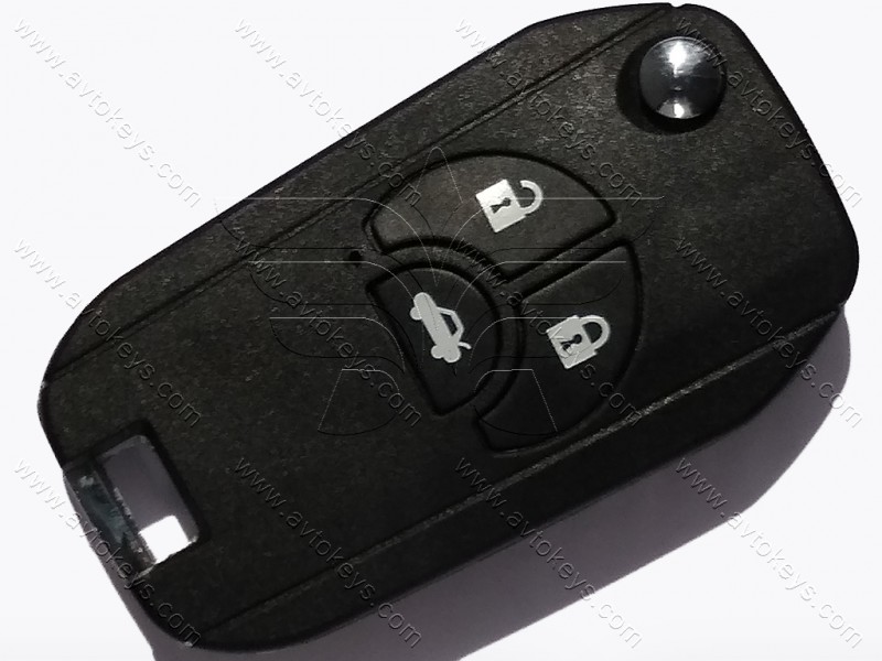 Корпус викидного ключа Nissan Juke, Qashqai та інші, 3 кнопки, лезо NSN14, під переробку