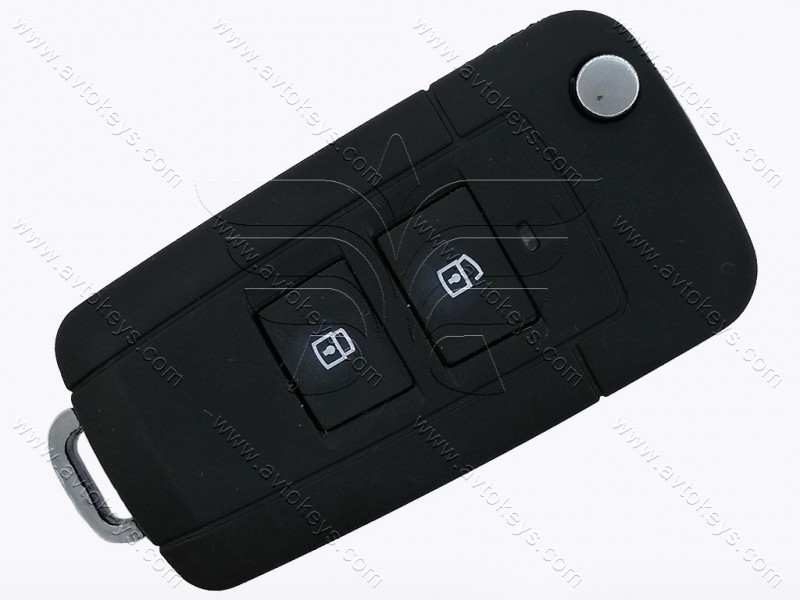 Корпус викидного ключа Hyundai/Kia, 2 кнопки, лезо HYN6, під переробку, без місця під батарейку, тип 2