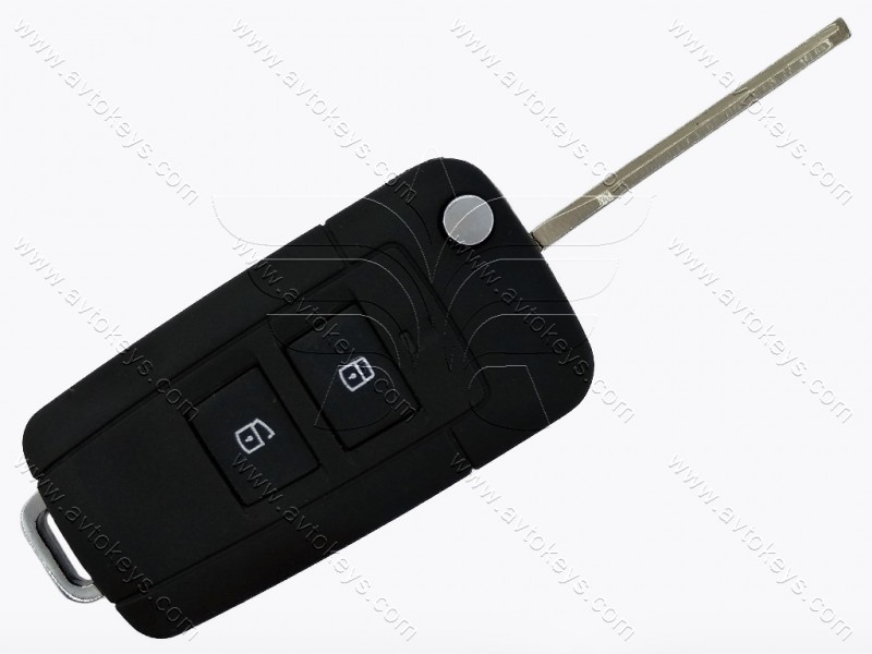 Корпус викидного ключа Hyundai/Kia, 2 кнопки, лезо HYN14R, під переробку, з місцем під батарейку, тип 2