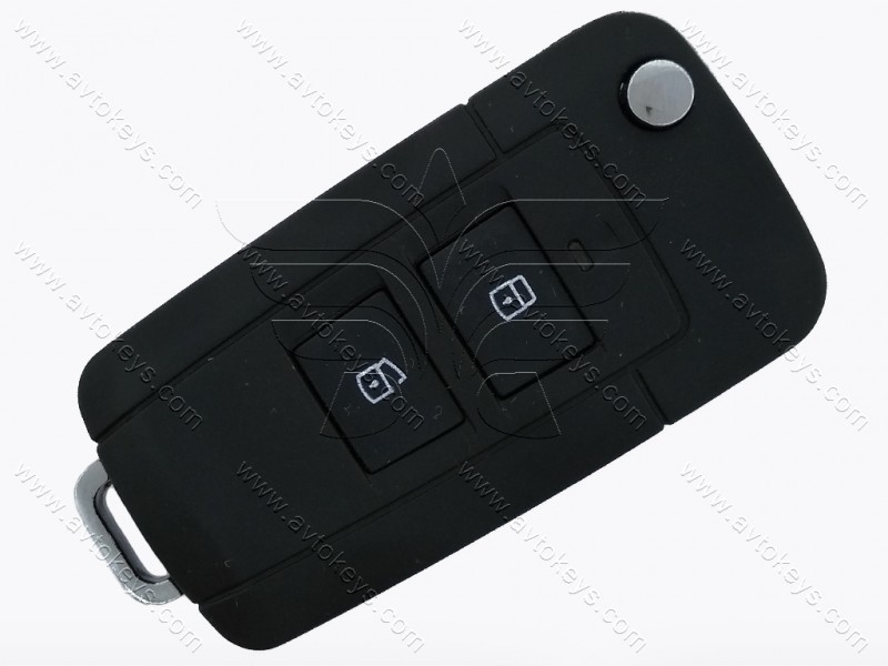 Корпус викидного ключа Hyundai/Kia, 2 кнопки, лезо HYN14R, під переробку, з місцем під батарейку, тип 2