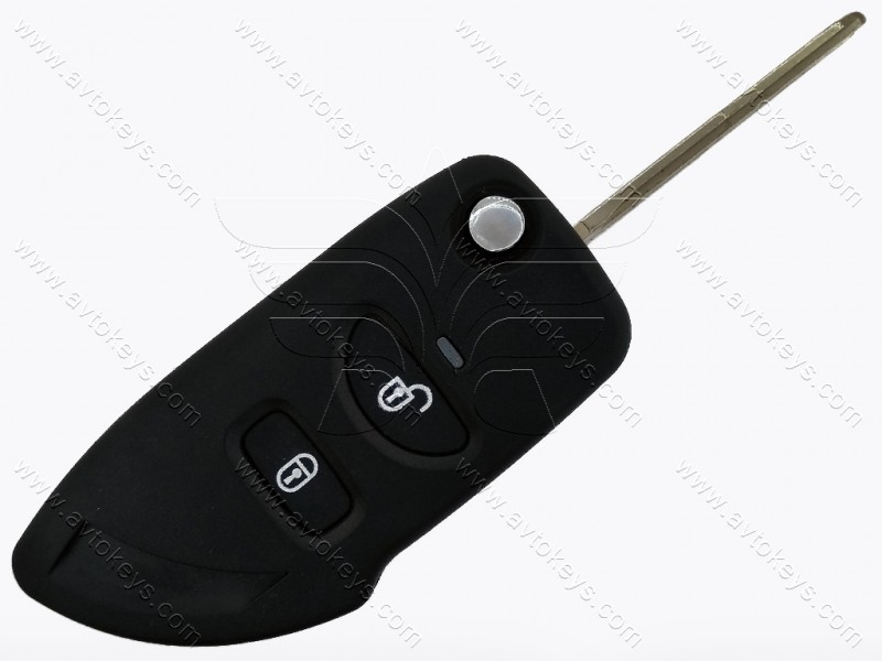 Корпус викидного ключа Hyundai/Kia, 2 кнопки, лезо HYN6, під переробку, без місця під батарейку, тип 4