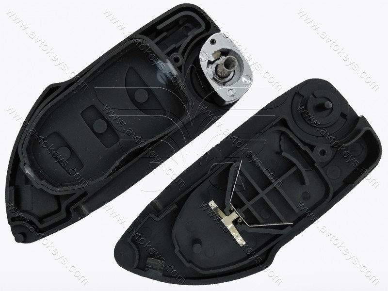 Корпус викидного ключа Hyundai/Kia, 2 кнопки, лезо HYN6, під переробку, з місцем під батарейку, тип 4