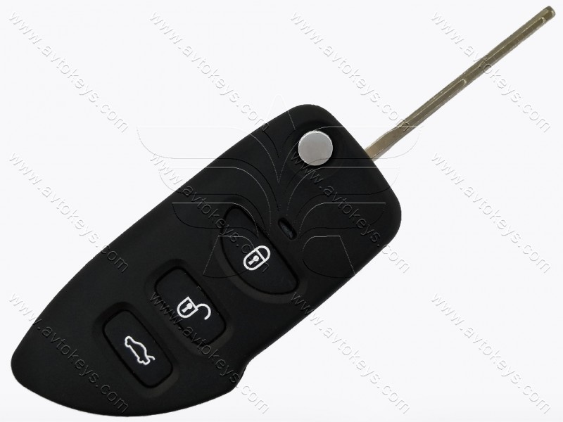 Корпус викидного ключа Hyundai/Kia, 3 кнопки, лезо HYN7R, під переробку, з місцем під батарейку, тип 4