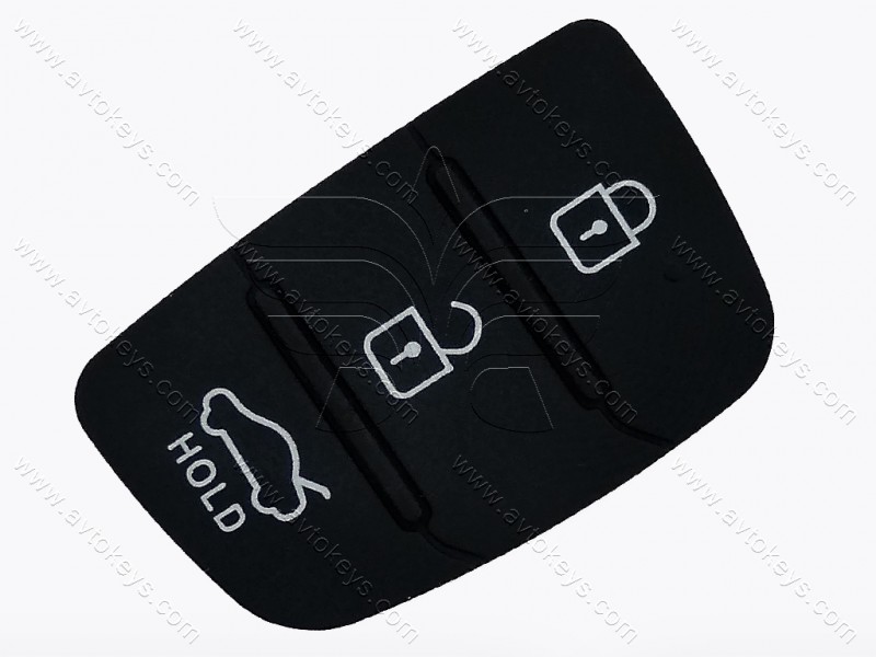 Hyundai кнопки (гумові) для викидного ключа, 3 кнопки, 3,5*2,2 см