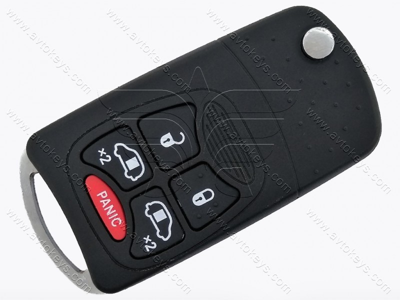 Корпус викидного ключа Chrysler/Doodge/Jeep, 4+1 кнопки, лезо СY22