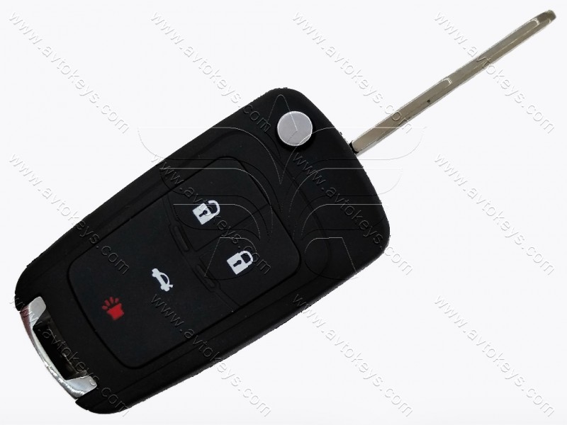 Корпус викидного ключа Chevrolet Spark, кнопки 3+1, лезо DWO4