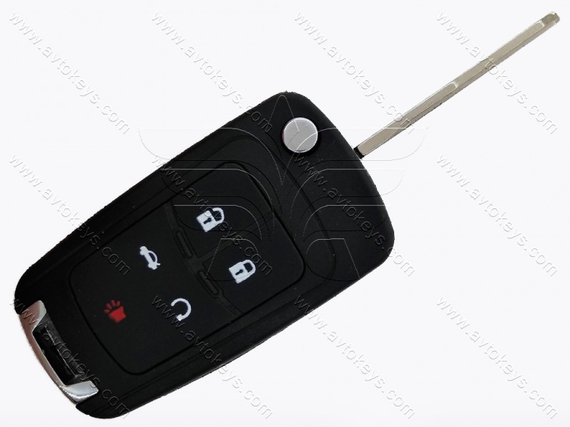 Корпус викидного ключа Chevrolet Spark, кнопки 4+1, лезо DWO4