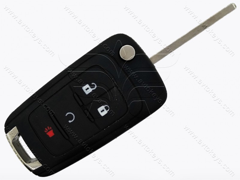 Корпус викидного ключа Chevrolet Cruze, Impala, SS, кнопки 3+1, лезо HU100, тип 2