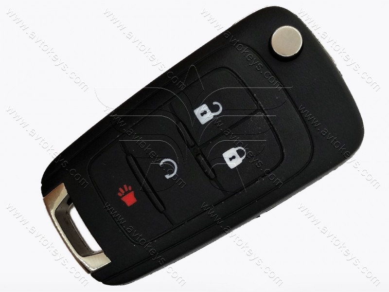 Корпус викидного ключа Chevrolet Cruze, Impala, SS, кнопки 3+1, лезо HU100, тип 2