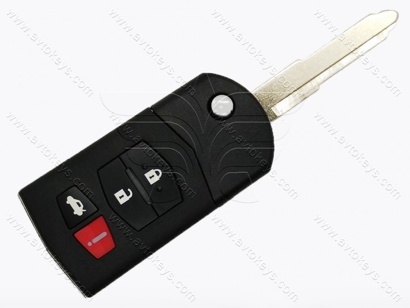 Корпус викидного ключа Mazda 3, Mazda 6 та інші, 3+1 кнопки, лезо MAZ24R, тип 1