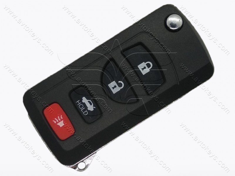 Корпус викидного ключа Nissan, Infiniti, 3+1 кнопки, лезо NSN14, під переробку