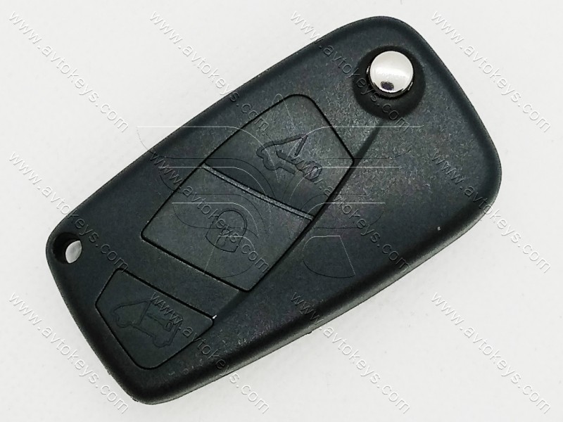 Викидний ключ Fiat Fiorino/ Qubo, Citroen Nemo, Peugeot Bipper, 433 Mhz, PCF7946A/ Hitag 2/ ID46, 3 кнопки, лезо SIP22
