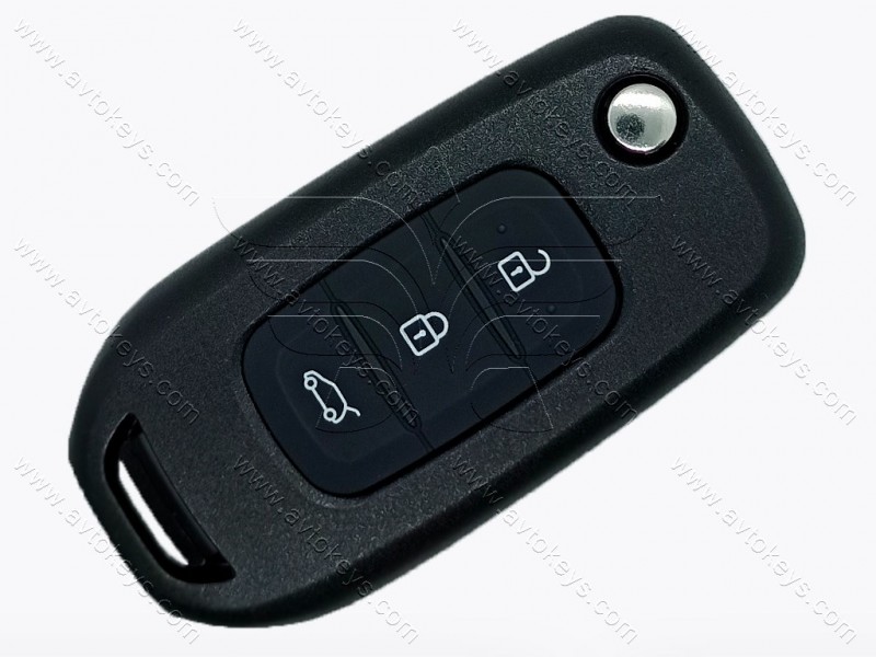 Викидний ключ Renault Symbol, Megane, Captur та інші, 433 Mhz, CWTWB1G767, PCF7961M/ Hitag AES/ ID4A, лезо VA2, 3 кнопки
