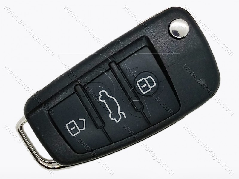 Викидний ключ Audi A6, Q7, 315 Mhz, 4F0 837220 A, ID8E, 3 кнопки, лезо HU66