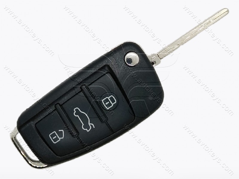Викидний ключ Audi A6, Q7, 315 Mhz, 4F0 837220 A, ID8E, 3 кнопки, лезо HU66