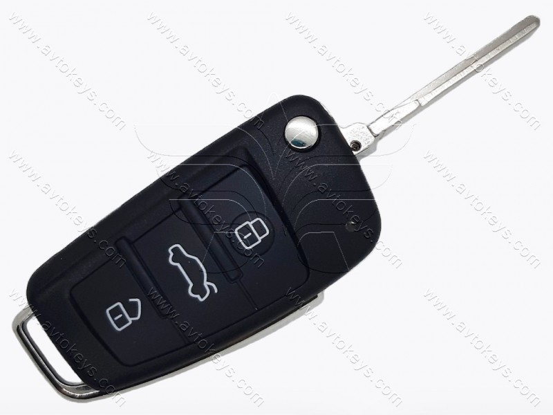 Викидний ключ Audi A6, Q7, 433 Mhz, 4F0 837 220 M, ID8E, 3 кнопки, лезо HU66
