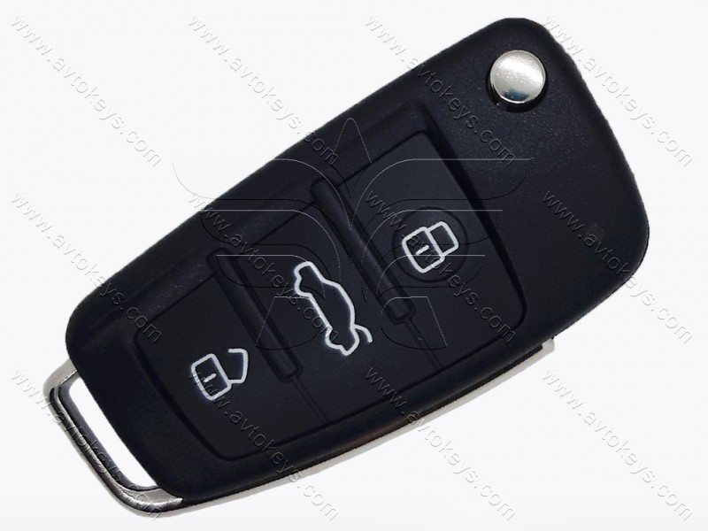 Викидний ключ Audi A3, S3, RS3, 434 Mhz, 8V0 837 220, ID49 / Megamos AES / MQB, 3 кнопки, HU66