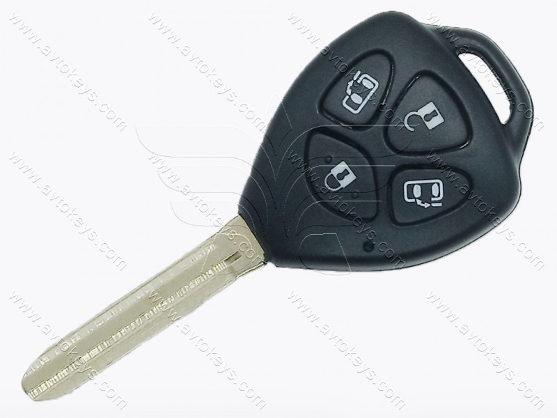 Корпус ключа Toyota Noah/Voxy/Esquire, Sienta, Alphar та інші, 4 кнопки, лезо TOY43, лого
