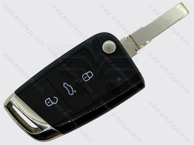 Викидний ключ Volkswagen Passat, 433 Mhz, 56D 959753, ID49/ Megamos AES/ MQB, 3 кнопки