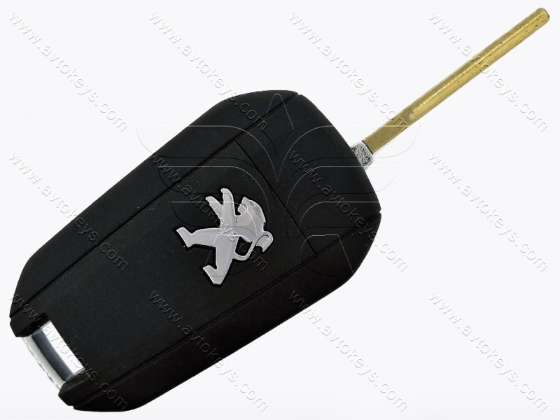 Викидний ключ Peugeot 2008, 308, 301, 208, 433 Mhz, 5FA010, PCF7941A/ Hitag 2/ ID46, 3 кнопки, лезо HU83