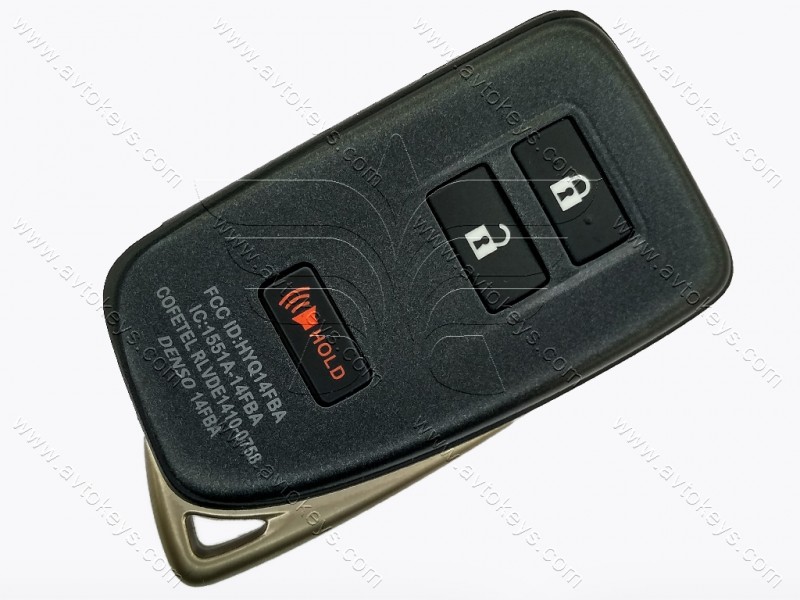 Смарт ключ Lexus NX200T, NX300H, 315 Mhz, HYQ14FBA Pg1: A8, H-chip, 2+1 кнопки