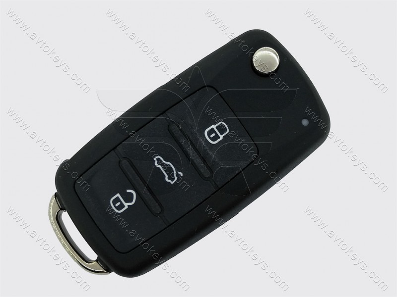 Викидний ключ Volkswagen Beetle, Jetta, Transporter та інші, 433 Mhz, 5K0 837 202 BH/DH, ID49/Megamos AES/MQB, 3 кнопки