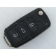 Викидний ключ Volkswagen, Skoda, Seat, 433 Mhz, ID48, 5K0 837 202 AD, 3 кнопки