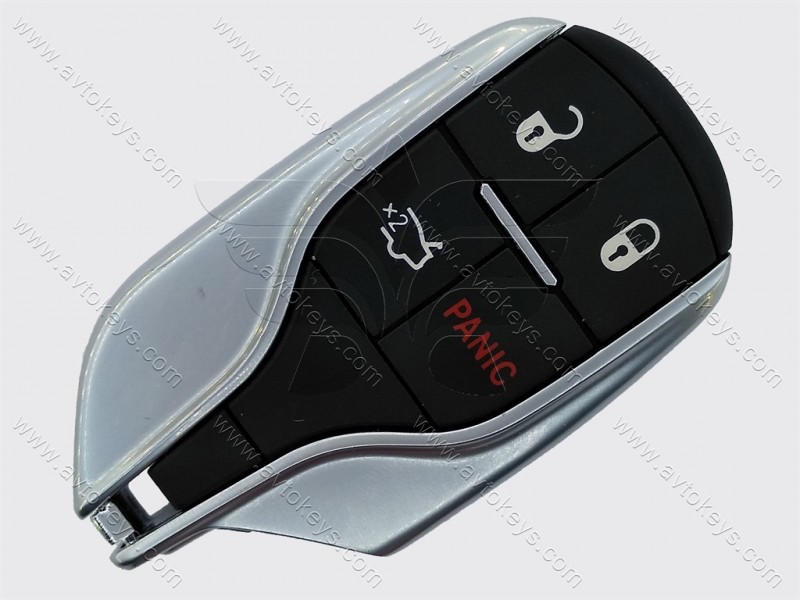 Смарт ключ Maserati Ghibli, Quattroporte, 433 Mhz, M3N-7393490, ID46/ Hitag 2/7953, 3+1 кнопки