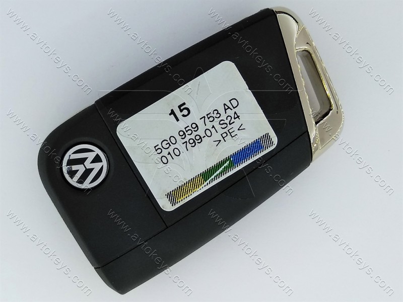 Викидний ключ Volkswagen Golf 7, 433 Mhz, 5G0 959 752 AD, ID49/ Megamos AES/ MQB, 3 кнопки