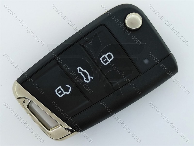 Викидний ключ Volkswagen Golf 7, 433 Mhz, 5G6 959 752 AG, ID49 / Megamos AES / MQB, 3 кнопки