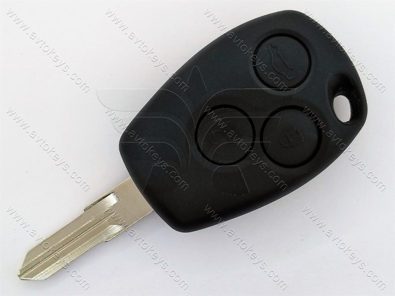 Ключ Renault, 433 Mhz, PCF7946A/ Hitag 2/ ID46, 3 кнопки, лезо VAС102