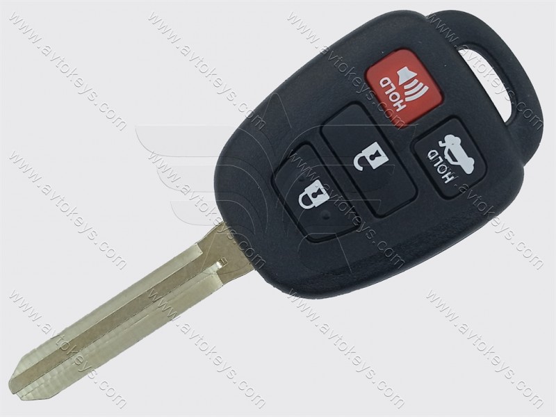 Ключ Toyota Rav4, Highlander, 315 Mhz, GQ4-52T, H-чіп, 3+1 кнопки, лезо TOY43