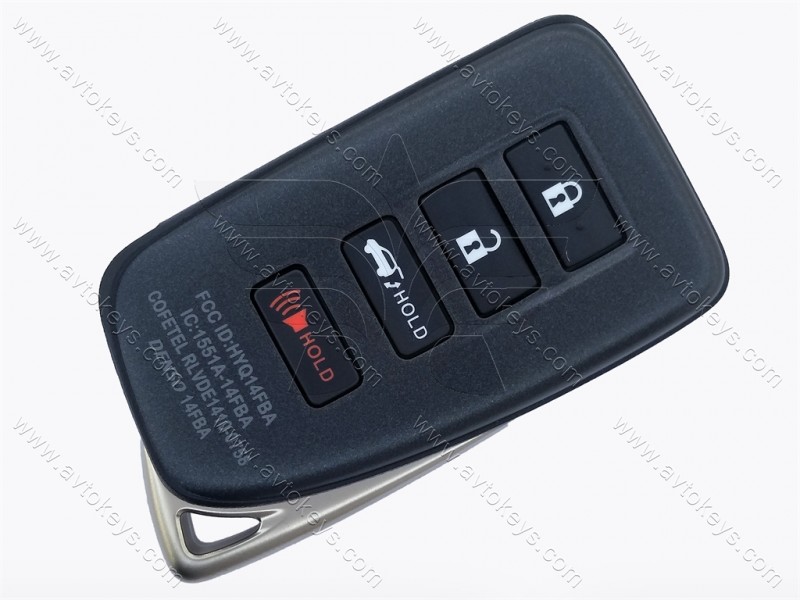 Смарт ключ Lexus NX200T, NX300H, LX570, NX300, 315 МГц, HYQ14FBA Pg1:A8, H-chip, 3+1 кнопки, OEM