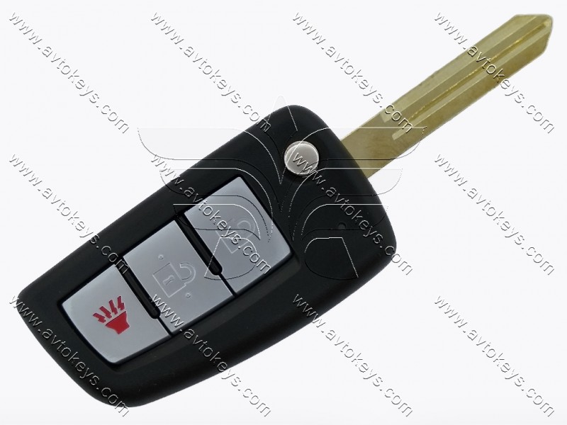 Викидний ключ Nissan Rogue, 434 Mhz, Америка, CWTWB1G767, PCF7961M/ Hitag Aes/ ID4A, 2+1 кнопки, лезо NSN14