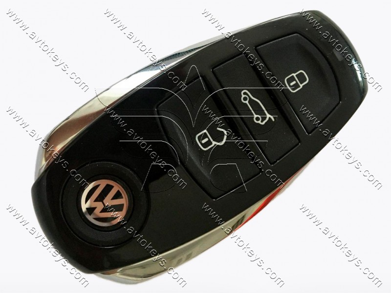 Смарт ключ Volkswagen Touareg, 433 Mhz, PCF7945A/ Hitag 2/ ID 46, 3 кнопки, Keyless GO